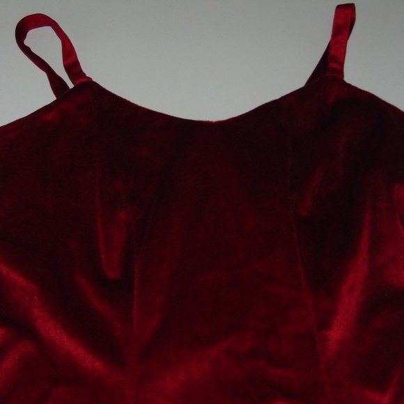 Red Velvet Dress with Crop Bolero Jacket - Size 5/6 - Picture 3 of 7